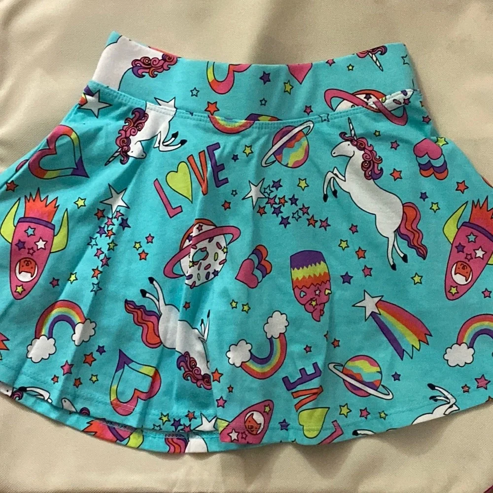 THE CHILDREN’S PLACE TURQUOISE COLORFUL GIRLS PRINT SKORT